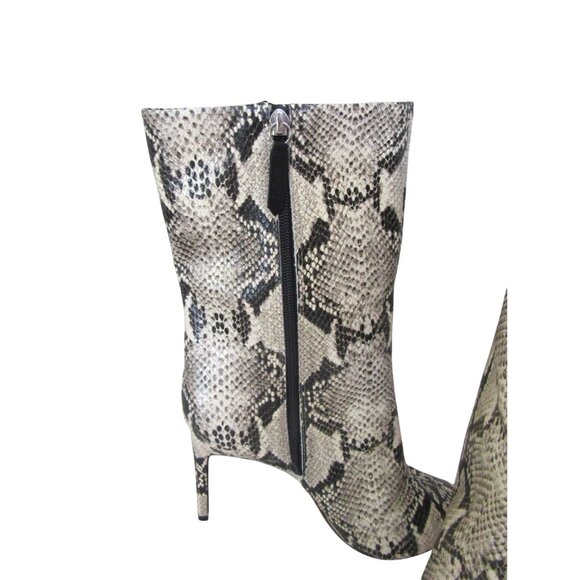 New, SCHUTZ Mary Mid Calf Snakeskin-Embossed Leather Boots SZ 8.5M - Picture 4 of 8